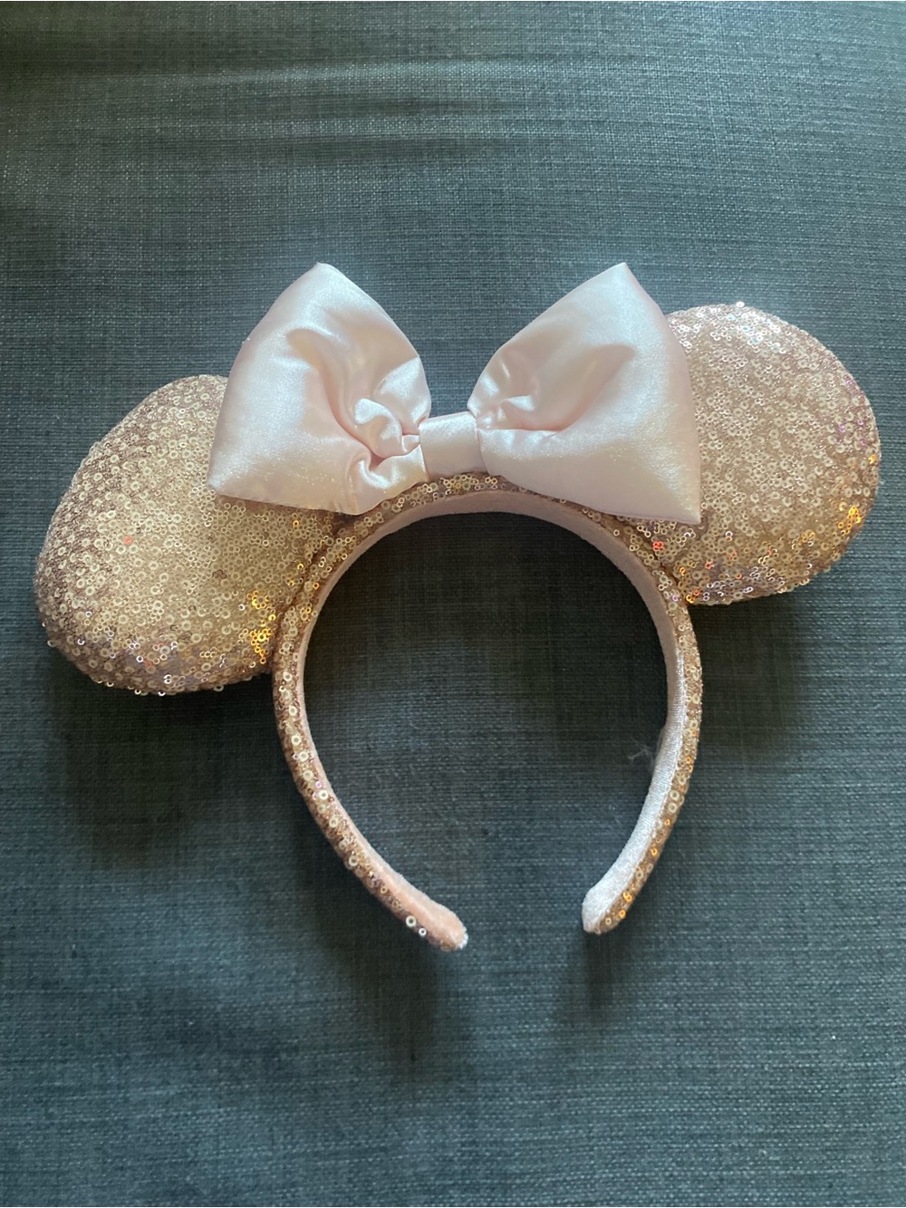 Disney Sparkle Pink Sequin Minnie Ear Headband with Satin Bow - Kids Accessories